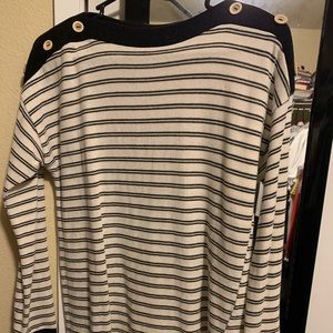 Black and white button sweater